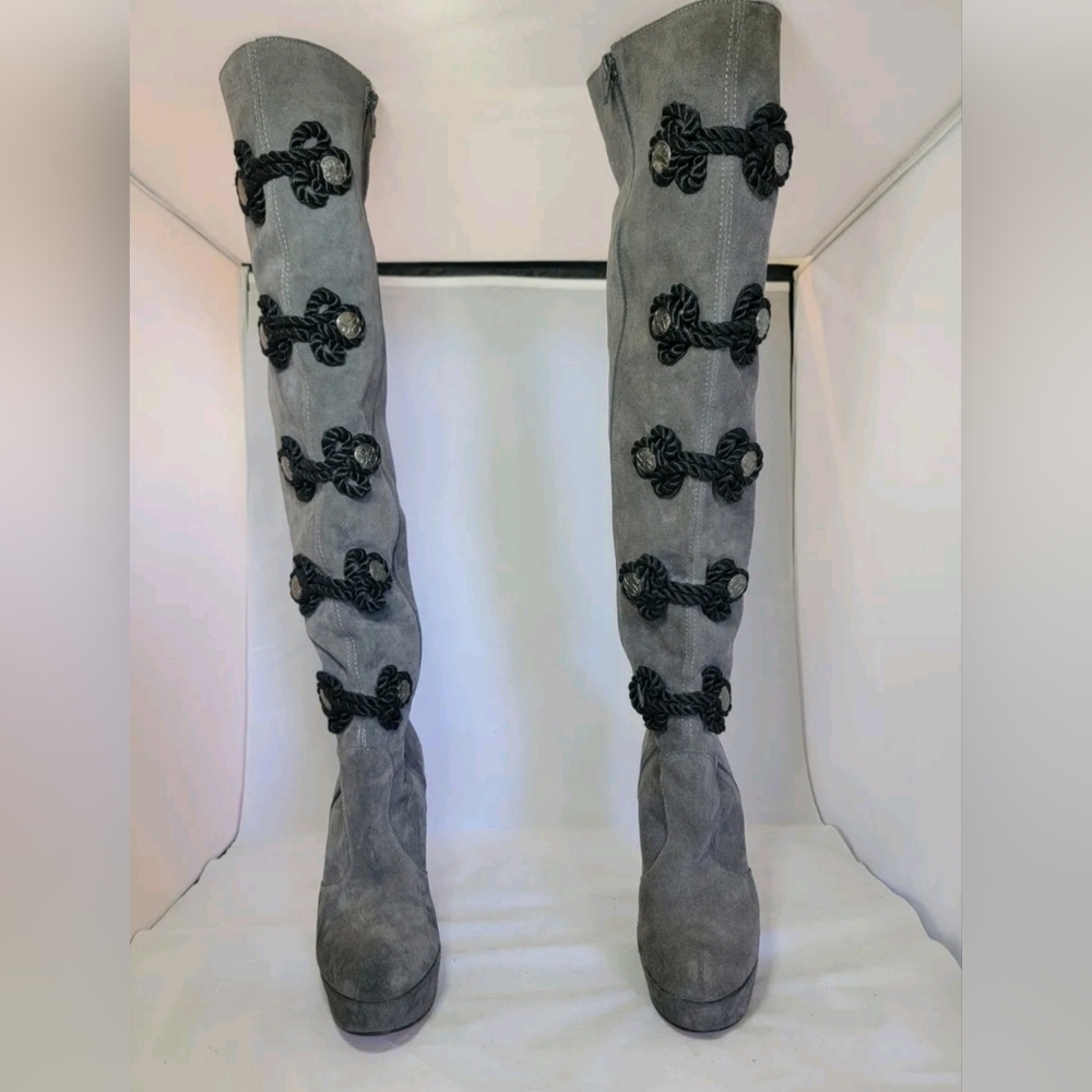 Cuplé Spain Knee High Grey Suede Boot Womens Sz. 38